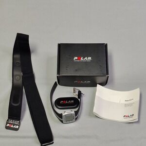 Polar FT7 Heart Rate Monitor Watch Black Silver Training Computer H1 Sensor Box
